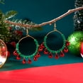 thumbnail image 1 of HPINK-T Christmas Earrings X-Mas Bell Hoop Earrings for Women Holiday Party Dangle Earring Festive Gift for Women, 1 of 7