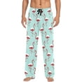 thumbnail image 1 of HPINK-T Christmas Flamingo Print Men's Cotton Pajama Pants Soft Comfy Sleep & Lounge Pants Pjs Bottoms with Pockets, 1 of 7