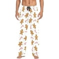 thumbnail image 1 of HPINK-T Christmas Gingerbread Man Print Men's Cotton Pajama Pants Soft Comfy Sleep & Lounge Pants Pjs Bottoms with Pockets, 1 of 7