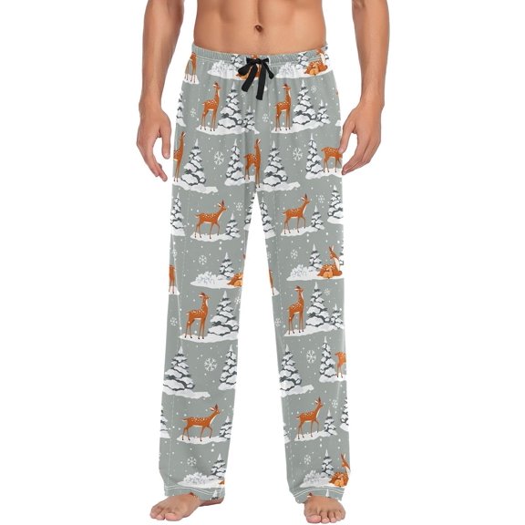 HPINK-T Christmas Plaid Pajama Pants Mens Lounge Pants Super Soft Men Pajama Bottoms with Drawstring & Pockets