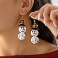 thumbnail image 1 of HPINK-T Christmas Snowman Earrings Snowman Earrings for Women Sterling Silver Winter Christmas Santa Red Hat Dangle Earring Xmas Jewelry Holiday Gift, 1 of 16