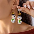 thumbnail image 1 of HPINK-T Christmas Snowman Earrings Snowman Earrings for Women Sterling Silver Winter Christmas Santa Red Hat Dangle Earring Xmas Jewelry Holiday Gift, 1 of 16