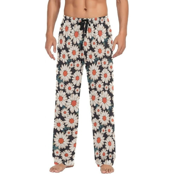 HPINK-T Christmas Snowman Pajama Pants Mens Lounge Pants Straight-Fit Men Pajama Bottoms with Pockets Drawstring