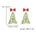 thumbnail image 1 of HPINK-T Christmas Tree Bow Earrings for Women Fashion Bow Earrings Cute Red Pearl Bow Dangle Drop Earrings Christmas Decorations Jewelry Gifts, 1 of 8