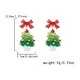 thumbnail image 1 of HPINK-T Christmas Tree Bow Earrings for Women Fashion Bow Earrings Cute Red Pearl Bow Dangle Drop Earrings Christmas Decorations Jewelry Gifts, 1 of 8