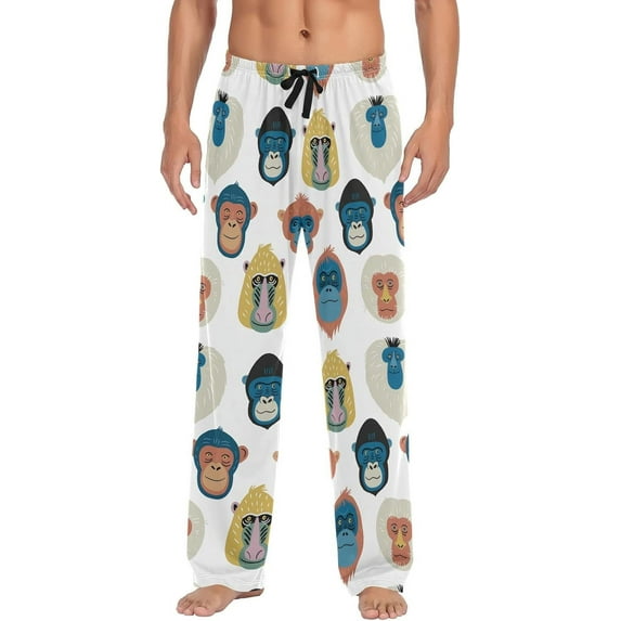 HPINK-T Cute Gorilla Pajama Pants for Men PJs Bottoms Sleep Lounge Pants with Pockets