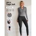 thumbnail image 1 of HPINK-T European Code Polyester Fabric Gym Running Clothes Long Sleeve Sports Jacket Cycling and Hiking Tightening Buttocks Pants Fitness Suit, 1 of 26