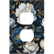 HPINK-T Flower Botanical Garden Light Switch Cover 1 Gang Outlet Plate Single Duplex Wall Plate Covers Decorative Switchplate Covers Electrical Faceplate for Home Decor