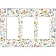 thumbnail image 1 of HPINK-T Flower Wild Flower Decorative Light Switch Cover Switch Plate 3 Rocker Wall Plate Switch Cover Plate for Bathroom Bedroom, 1 of 8