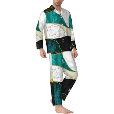 HPINK-T Football Regular Size Mens 2 Piece Fall Pajama Set Long Sleeve Shirt and Pants Sleepwear Pjs Sets with Pockets