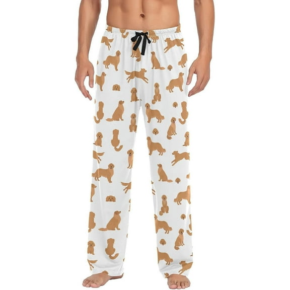HPINK-T Golden Retriever Dogs Men's Pajama Pants Super Soft Sleep Lounge Pants Pjs Bottoms with Pockets