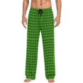 thumbnail image 1 of HPINK-T Green Plaid Checkered Men's Sleep Pajama Pants St Patrick S Day Clover Sleep Bottoms Pj Lounge Pant Sleepwear, 1 of 13