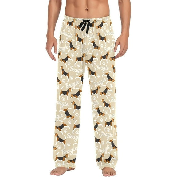 HPINK-T Men's Beagle Dog Pajama Pants Cotton Soft Comfy Sleep Lounge Pants Pjs Bottoms