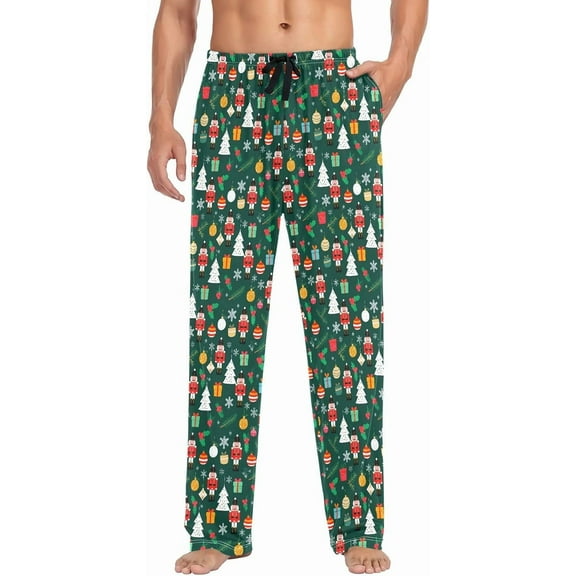 HPINK-T Men's Christmas Nutcracker Sleep Pajama Pant,Soft Pajama Bottoms with Pockets Drawstring