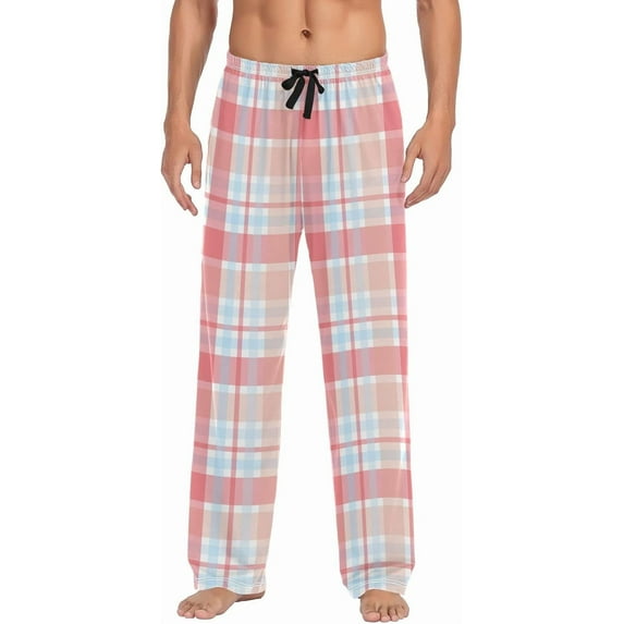 HPINK-T Men's Flannel Pajama Pants Christmas Gnome Snowflakes Sleep Lounge PJ Bottoms Sweatpants S