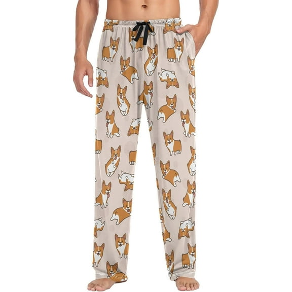 HPINK-T Men's Pajama Pants 100% Cotton Lounge Soft Warm Sleepwear Pants PJ Bottoms Drawstring and Pockets
