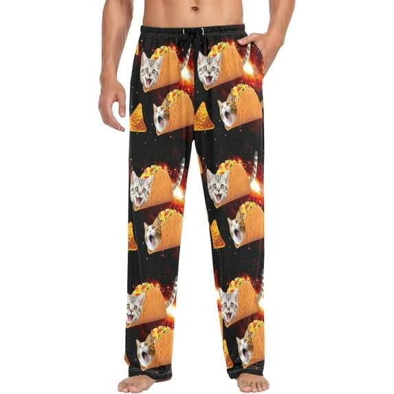 HPINK-T Men's Pajama Pants 100% Cotton Lounge Soft Warm Sleepwear Pants PJ Bottoms Drawstring and Pockets