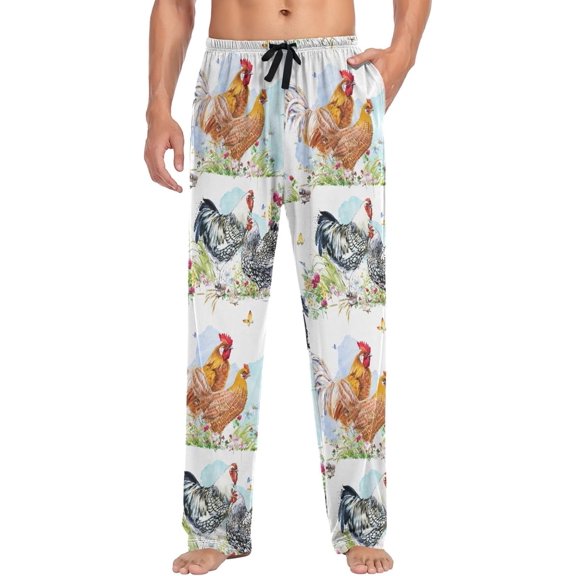 HPINK-T Men's Pajama Pants 100% Cotton Lounge Soft Warm Sleepwear Pants PJ Bottoms Drawstring and Pockets