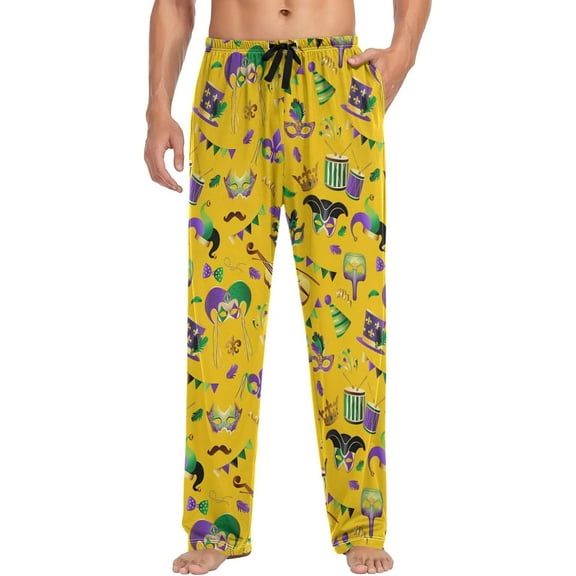 HPINK-T Men's Pajama Pants 100% Cotton Lounge Soft Warm Sleepwear Pants PJ Bottoms Drawstring and Pockets