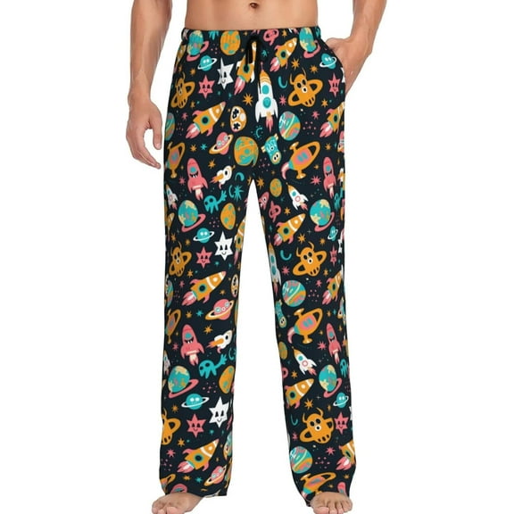 HPINK-T Men's Pajama Pants Pjs Bottoms With Pockets Sleep Lounge Pants For Men