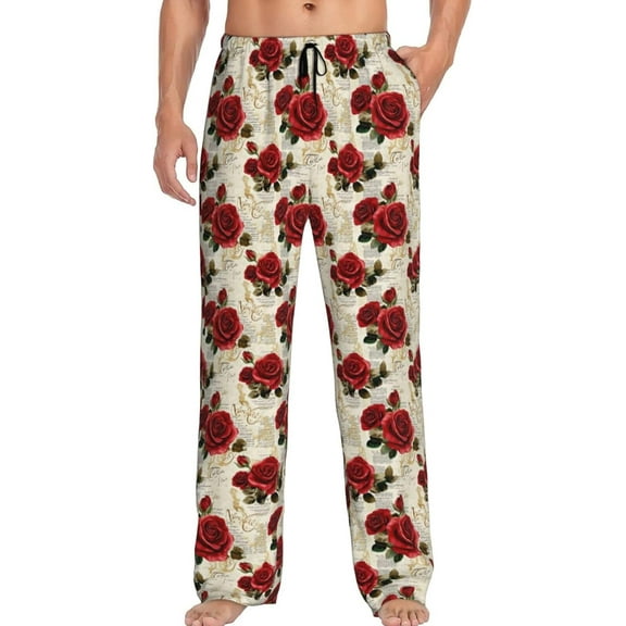 HPINK-T Men's Pajama Pants Pjs Bottoms With Pockets Sleep Lounge Pants For Men