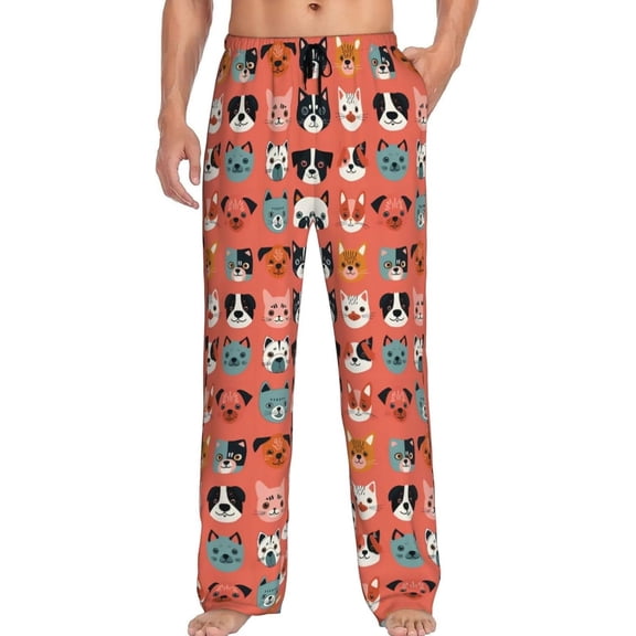 HPINK-T Men's Pajama Pants Pjs Bottoms With Pockets Sleep Lounge Pants For Men