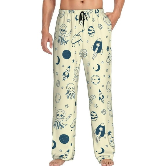 HPINK-T Men's Pajama Pants Pjs Bottoms With Pockets Sleep Lounge Pants For Men