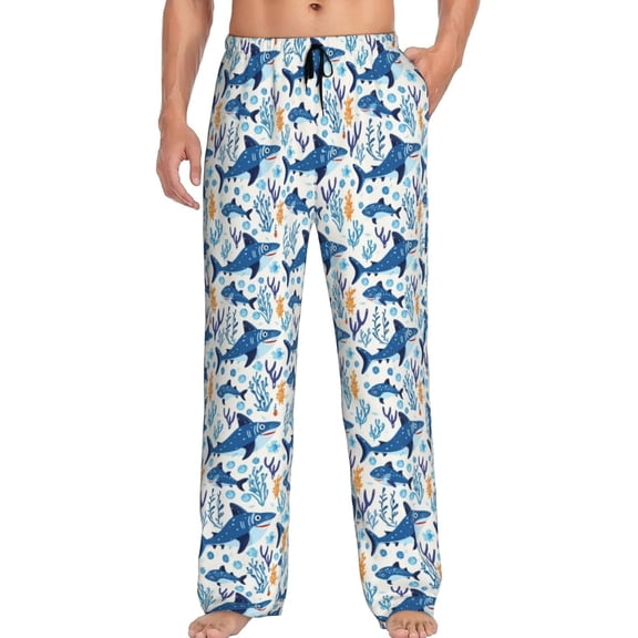 HPINK-T Men's Pajama Pants Pjs Bottoms With Pockets Sleep Lounge Pants For Men