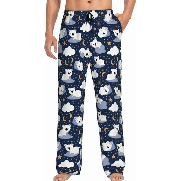 HPINK-T Men's Pajama Pants Pjs Bottoms With Pockets Sleep Lounge Pants For Men