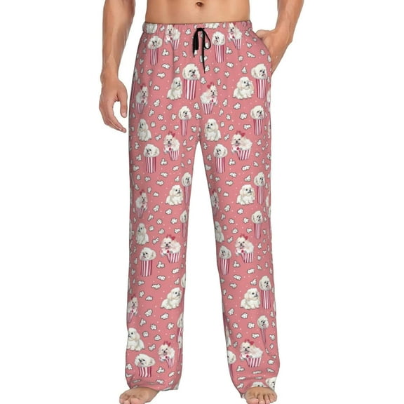 HPINK-T Men's Pajama Pants Pjs Bottoms With Pockets Sleep Lounge Pants For Men
