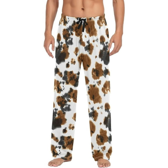 HPINK-T Men's Pajama Pants Soft Comfy Cow Print Sleep Lounge Pants Pjs Bottoms with Pockets