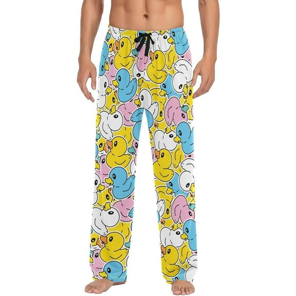 HPINK-T Men's Pajama Pants Soft Comfy Rubber Duck Sleep Lounge Pants Pjs Bottoms with Pockets