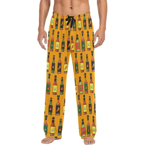 HPINK-T Mens Pajama Pants Alcoholic Cocktail Fruit Men's Pajama Bottoms Sleep Lounge Pj Pants for Men S-XXL