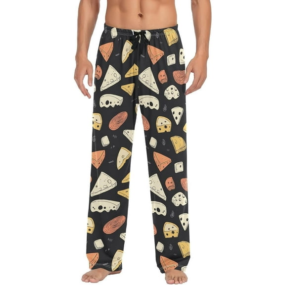 HPINK-T Mens Pajama Pants Colorful Cheese Men's Pajama Bottoms Sleep Lounge Pj Pants for Men Drawstring Pockets S-XXL