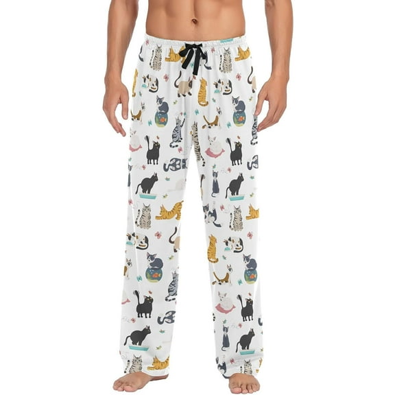 HPINK-T Mens Pajama Pants Colorfull Jelly Fish Men's Pajama Bottoms Sleep Lounge Pj Pants for Men Drawstring Pockets S-XXL