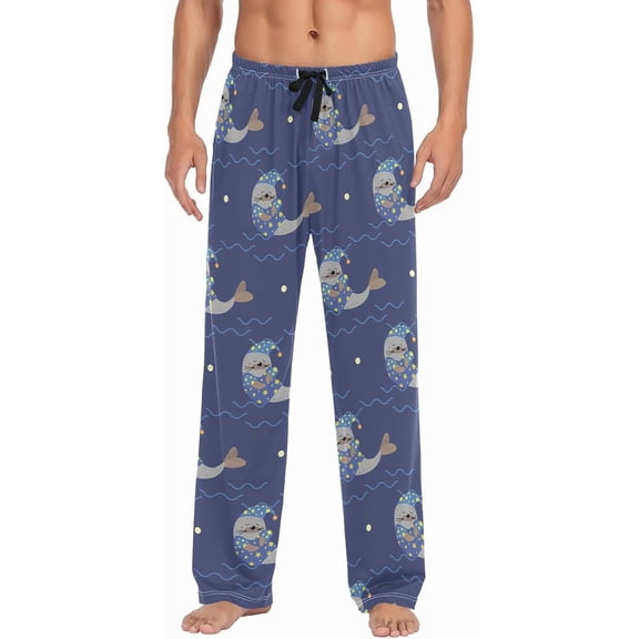 HPINK-T Mens Pajama Pants Poker Skull Men's Pajama Bottoms Sleep Lounge Pj Pants for Men With Pockets S