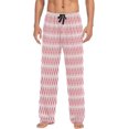thumbnail image 1 of HPINK-T Mens Sleep Pajama Pants Set Bottoms Black Hot Pink Stripes Fleece Lounge Sleepwear PJs S, 1 of 7