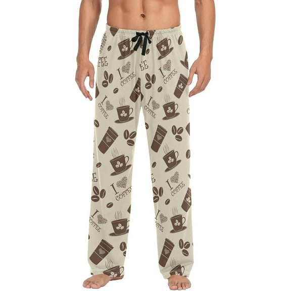HPINK-T Mens Sleep Pajama Pants Set Bottoms Capybara Fleece Lounge Sleepwear PJs S
