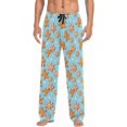 thumbnail image 1 of HPINK-T Mens Sleep Pajama Pants Set Bottoms Christmas Gingerbread Blue Fleece Lounge Sleepwear PJs XXL, 1 of 12