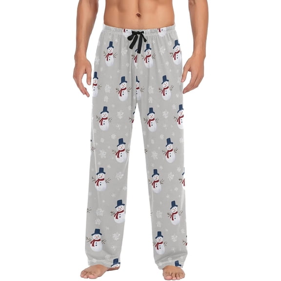 HPINK-T Mens Sleep Pajama Pants Set Bottoms Christmas Gingerbread Blue Fleece Lounge Sleepwear PJs XXL