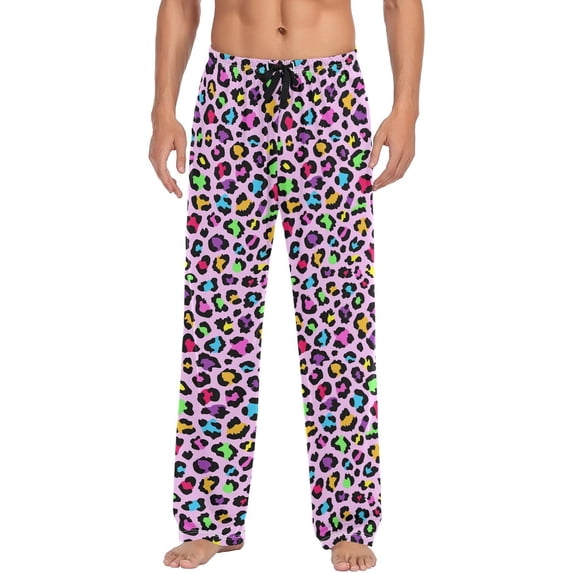 HPINK-T Mens Sleep Pajama Pants Set Bottoms Motorcycle Lettering Fleece Lounge Sleepwear PJs S