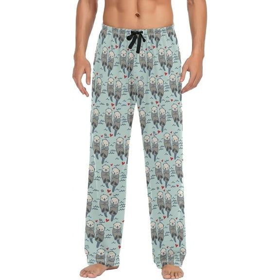 HPINK-T Pajama Pants Men Sleepwear Lounge Pants Pjs Bottoms with Pockets