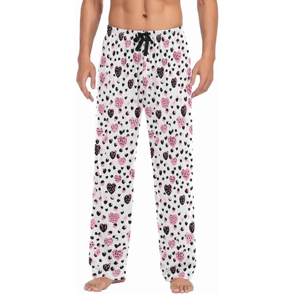 HPINK-T Pajama Pants Mens Lounge Pants Leopard Print Blue Yellow Lightweight Men Pajama Bottoms