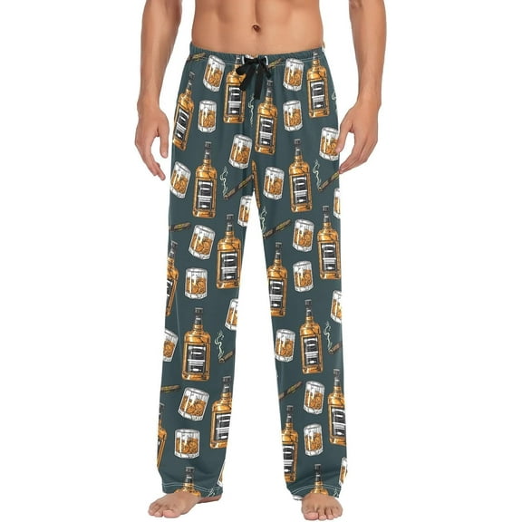 HPINK-T Pajamas Pants for Men Horses Animals Men's Pajama Bottoms 100% Cotton PJ Pants for Mens S-XXL