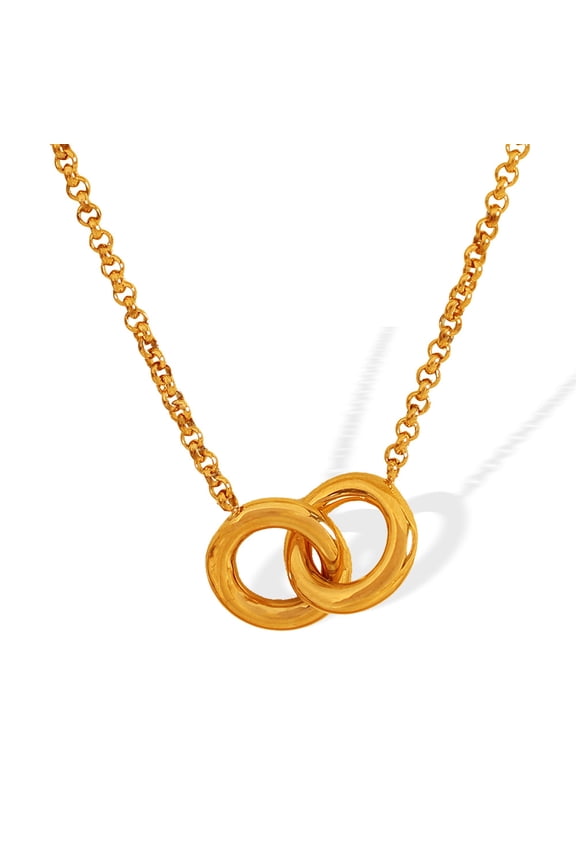 HPINK-T Pendant Necklace Gold Choker Layered Coin Open Karma Circle Full New Crescent Moon 14K Gold Plated Dainty Simple Moon Phase Jewelry for Women Gift