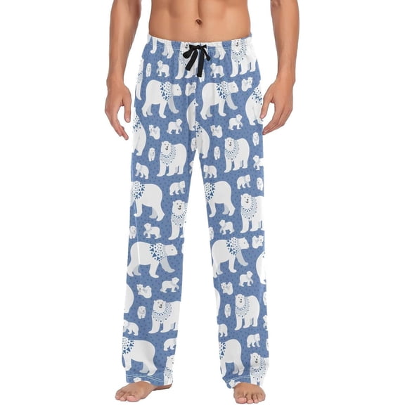 HPINK-T Polar Bear Pajama Pants Mens Lounge Pants Super Soft Men Pajama Bottoms with Drawstring & Pockets