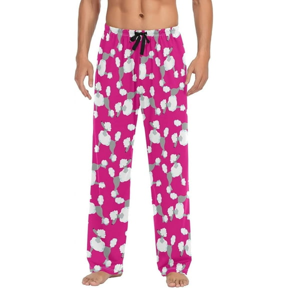 HPINK-T Poodles Dogs Pajama Pants for Men PJs Bottoms Sleep Lounge Pants with Pockets