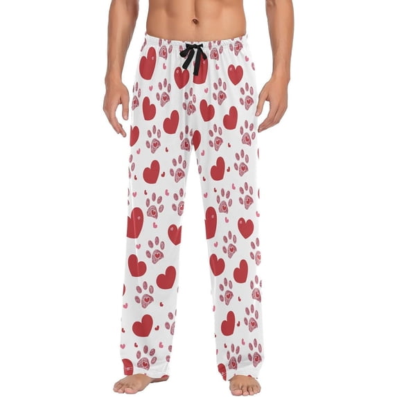 HPINK-T Red Heart Men's Sleep Pajama Pants Sleep Bottoms Pj Lounge Pant Sleepwear