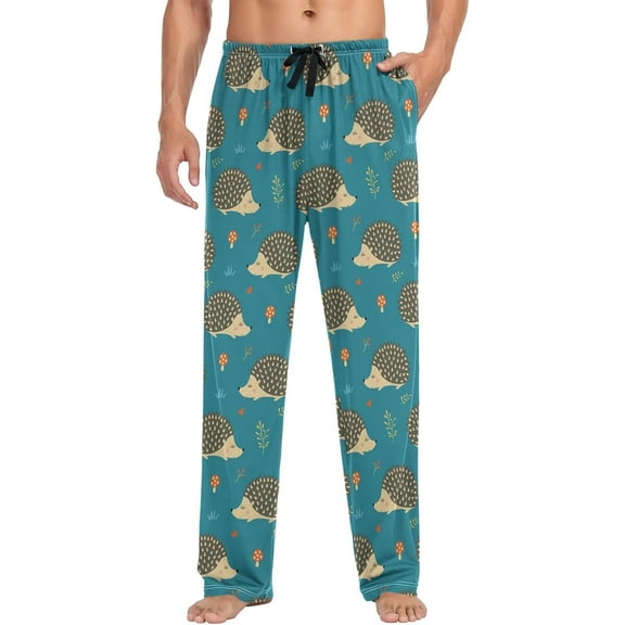 HPINK-T Stylish Men's Pajama Pants 100% Cotton Lounge Soft Warm Sleepwear Pants PJ Bottoms Drawstring and Pockets
