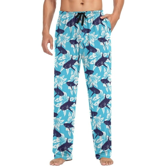 HPINK-T Stylish Men's Pajama Pants 100% Cotton Lounge Soft Warm Sleepwear Pants PJ Bottoms Drawstring and Pockets